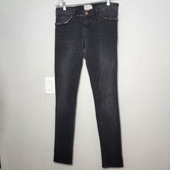 Current/Elliot midnight w/studs skinny jeans - Picture 1 of 12